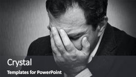  Presentation with depression - PPT theme consisting of mental illness - depression black and white portrait background and a dark gray colored foreground