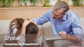  Presentation with patient and doctor - Amazing presentation having mental illness - doctor consoling female patient backdrop and a violet colored foreground