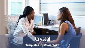  Presentation with doctor and patient medical consultation - PPT theme featuring mental illness - doctor in consultation with depressed background and a ocean colored foreground