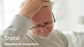  Presentation with mental healthcare - Colorful PPT layouts enhanced with mental illness - healthcare pain stress age backdrop and a gray colored foreground