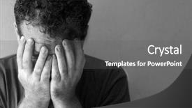  Presentation with mental illness - Audience pleasing PPT theme consisting of mental illness - man fustrated and ashamed backdrop and a gray colored foreground
