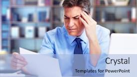  Presentation with stress - Audience pleasing theme consisting of mental illness - man having a headache stress backdrop and a light blue colored foreground