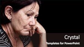  Presentation with woman sad - Presentation consisting of mental illness - portrait of a worried old background and a wine colored foreground