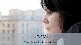  Presentation with mental illness - PPT theme consisting of mental illness - woman depressed series background and a light gray colored foreground