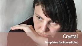  Presentation with mental illness - Beautiful presentation theme featuring mental illness - woman depressed series backdrop and a coral colored foreground