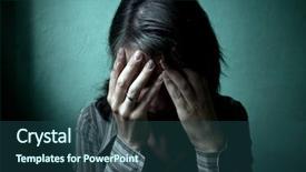  Presentation with depressed - Colorful PPT theme enhanced with mental illness - woman depressed backdrop and a ocean colored foreground