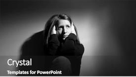 Presentation with depression - Beautiful presentation design featuring mental illness - young woman suffering from severe backdrop and a dark gray colored foreground