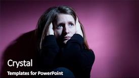  Presentation with depression - Cool new presentation design with mental illness - young woman suffering from severe backdrop and a black colored foreground