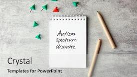  Presentation with autism children - Audience pleasing PPT theme consisting of mental illness children - notepad with text autism spectrum backdrop and a light gray colored foreground