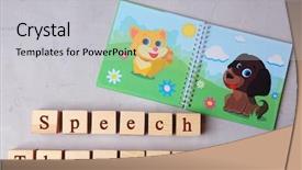  Presentation with oak wood texture and - Amazing slide deck having mental illness children - wooden cubes and book backdrop and a light gray colored foreground