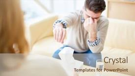  Presentation with woman crying - Slide deck enhanced with mental problems and having psychotherapy background and a lemonade colored foreground