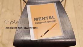  Presentation with group support - Amazing presentation theme having mental-support-group-journal backdrop and a coral colored foreground