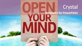  Presentation with open mind - Audience pleasing PPT layouts consisting of mental training - open your mind card backdrop and a coral colored foreground