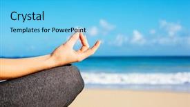  Presentation with metabolism fitness - Colorful PPT theme enhanced with mental training - young fitness woman practicing morning backdrop and a  colored foreground