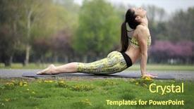  Presentation with mother doing yoga kids - Slide set featuring mental training - young woman doing yoga background and a tawny brown colored foreground