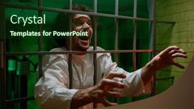  Presentation with mentally - Presentation theme featuring mentally-ill-male-patient background and a forest green colored foreground