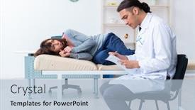  Presentation with mentally - Presentation theme consisting of mentally-ill-woman-patient-during background and a light blue colored foreground