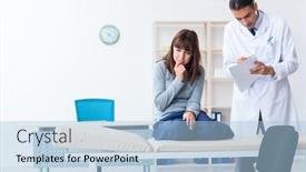  Presentation with mentally - PPT theme having mentally-ill-woman-patient-during background and a light blue colored foreground