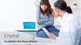  Presentation with mentally - Cool new theme with mentally-ill-woman-patient-during backdrop and a light blue colored foreground