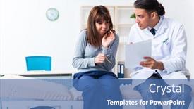  Presentation with mentally - Slides enhanced with mentally-ill-woman-patient-during background and a ocean colored foreground