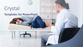  Presentation with mentally - Beautiful PPT layouts featuring mentally-ill-woman-patient-during backdrop and a sky blue colored foreground