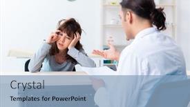  Presentation with mentally - Slide deck consisting of mentally-ill-woman-patient-during background and a light blue colored foreground