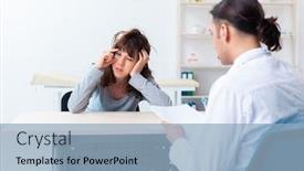  Presentation with mentally - Theme featuring mentally-ill-woman-patient-during background and a light blue colored foreground