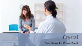  Presentation with mentally - Presentation design consisting of mentally-ill-woman-patient-during background and a light blue colored foreground