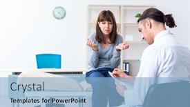  Presentation with mentally - PPT layouts having mentally-ill-woman-patient-during background and a light blue colored foreground