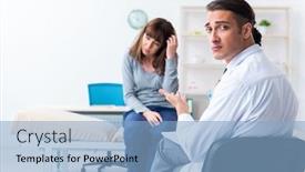  Presentation with mentally - Audience pleasing slide deck consisting of mentally-ill-woman-patient-during backdrop and a light blue colored foreground