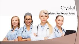  Presentation with team group - Amazing presentation theme having nursing mentor - medicine and healthcare concept backdrop and a white colored foreground