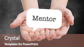  Presentation with mentor - Theme with mentor written on a speechbubble background and a coral colored foreground