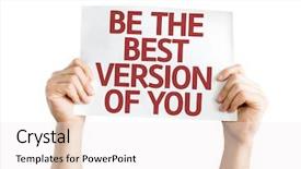  Presentation with best - Beautiful PPT theme featuring mentoring coaching - be the best version backdrop and a sky blue colored foreground