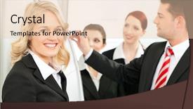  Presentation with front office - Audience pleasing PPT theme consisting of mentoring coaching - business - team backdrop and a lemonade colored foreground