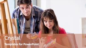  Presentation with coaching - Beautiful slides featuring mentoring pictures - artist coaching student in painting backdrop and a  colored foreground