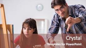  Presentation with coaching - Theme consisting of mentoring pictures - artist coaching student in painting background and a  colored foreground