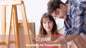  Presentation with mentoring - Audience pleasing PPT theme consisting of mentoring pictures - artist coaching student in painting backdrop and a  colored foreground