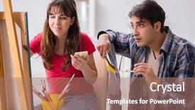  Presentation with coaching - Audience pleasing PPT layouts consisting of mentoring pictures - artist coaching student in painting backdrop and a  colored foreground