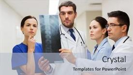  Presentation with spine - Cool new presentation with mentoring pictures - clinic people healthcare and medicine backdrop and a  colored foreground