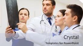  Presentation with spine - PPT layouts featuring mentoring pictures - clinic people healthcare and medicine background and a  colored foreground