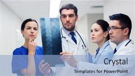  Presentation with clinic - Amazing theme having mentoring pictures - clinic people healthcare and medicine backdrop and a light blue colored foreground