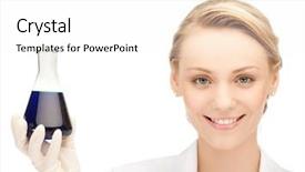  Presentation with bulb - Presentation theme having female mechanic at work auto service station young sexy brunette woman working in the garage background and a gray colored foreground