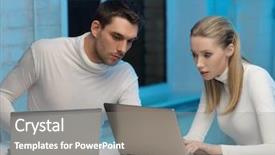  Presentation with laboratory - Cool new PPT theme with mentoring pictures - picture of man and woman backdrop and a gray colored foreground