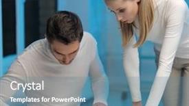  Presentation with mentoring - Slides having mentoring pictures - picture of man and woman background and a seafoam green colored foreground