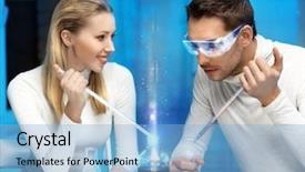  Presentation with man and woman - Colorful PPT theme enhanced with racetrack in the death valley national park backdrop and a soft green colored foreground