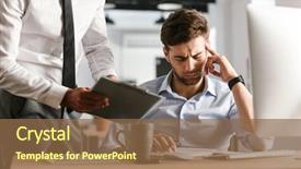  Presentation with tired - Amazing slide deck having mentoring pictures - picture of tired displeased man backdrop and a tawny brown colored foreground