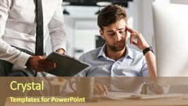  Presentation with tired - Slide deck consisting of mentoring pictures - picture of tired displeased man background and a tawny brown colored foreground