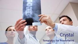  Presentation with spine surgery - Amazing theme having mentoring pictures - surgery people healthcare and medicine backdrop and a  colored foreground