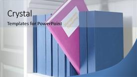  Presentation with consulting - Slides consisting of book of management consulting on shelf background and a light blue colored foreground