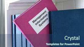  Presentation with information system - PPT theme having book of management information systems background and a ocean colored foreground